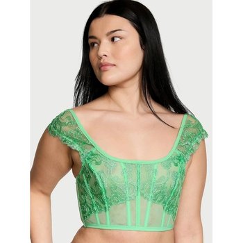 Lace Corset by Victoria's Secret in Green — Elegance and Comfort