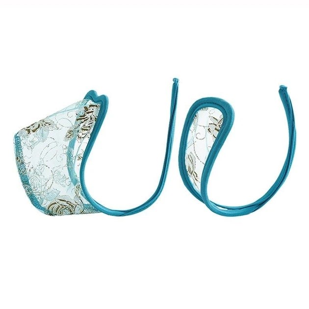 C-String Lace Thongs for Men and Women in Blue — Sensual Lingerie