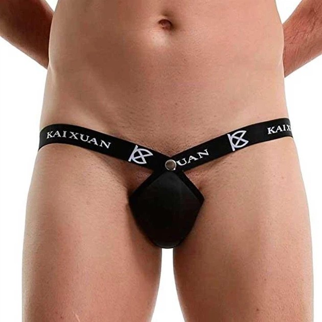 Tangas masculinos de poliéster en negro – opción erótica