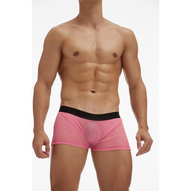Boxers masculinos Ciokicx de malla transparente - rosa