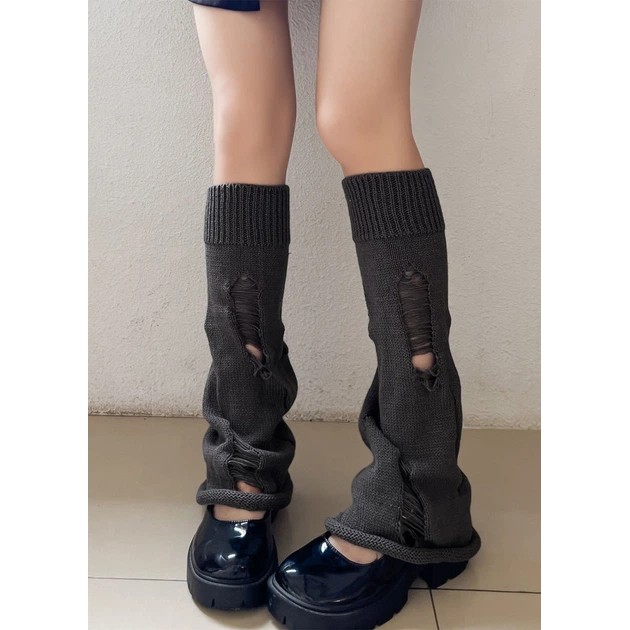 Medias de campana gris oscuro de acrílico - accesorio elegante para chicas
