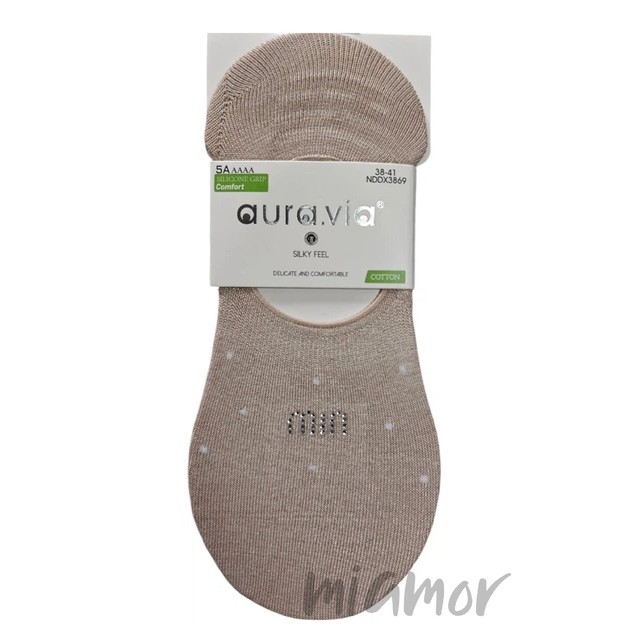 Chaussettes en coton Aura.Via effet soie – Beige
