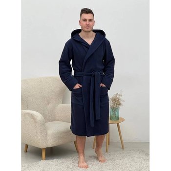 Men's COSY Fleece Bathrobe with Hood in Blue