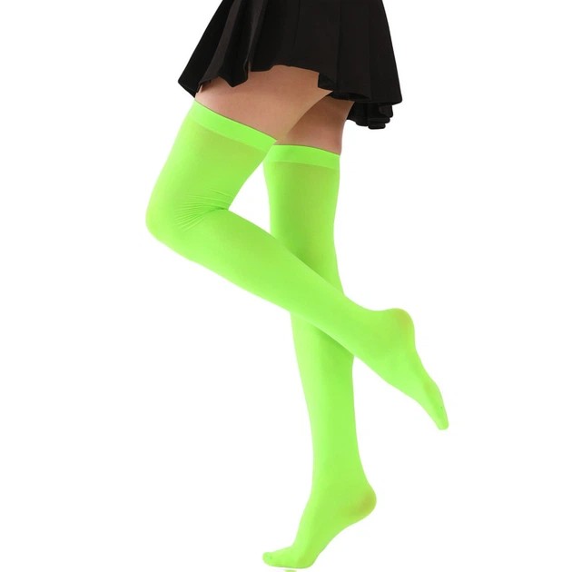 Medias de nailon verde brillante — estilo y confort