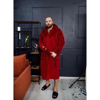 Men's Plush Robe in Burgundy Color