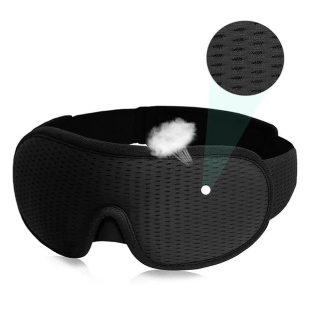 Masque de sommeil 3D noir – confort sans pression