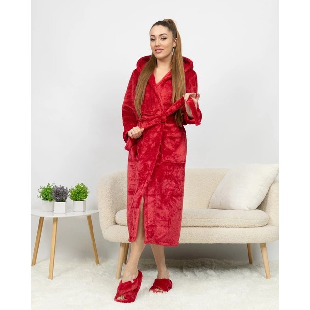 Peignoir pour femme en bordeaux - confort à la maison