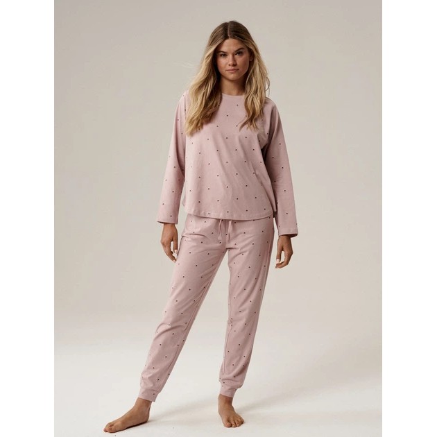 Pyjama femme en coton — Ensemble doux rose