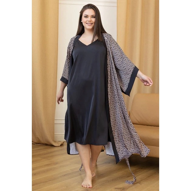Women's Graphite Kimono Robe by MiaNaGreen