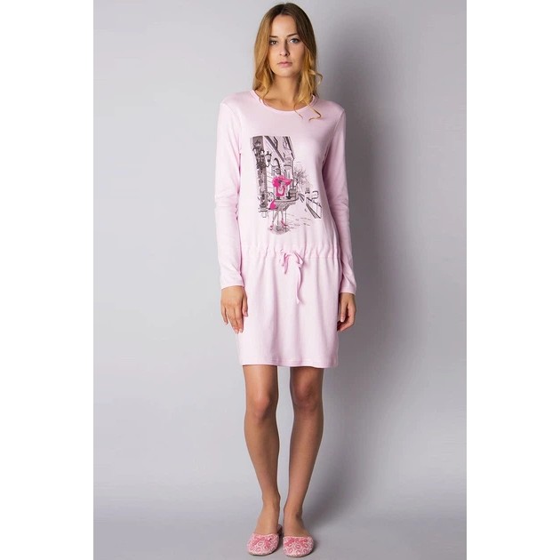 Vestido de hogar Ogham de algodón suave en rosa