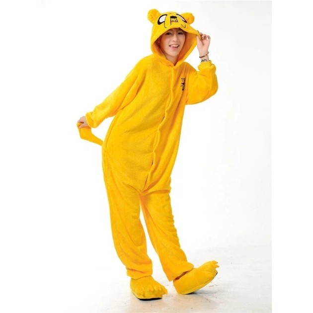 Kigurumi pijama de perro Jake en color amarillo – suave y cómodo