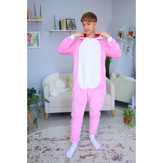 Kigurumi pour homme — pyjama requin mégalodon rose