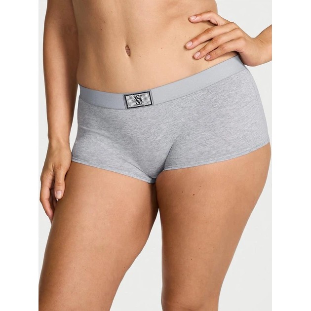 Женские хлопковые шортики Victoria's Secret — светло-серые
