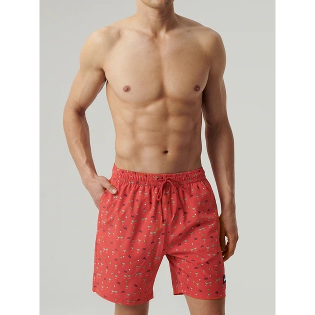 Pantalones cortos de playa para hombre Atlantic color coral