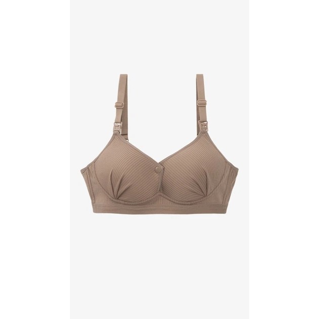Soutien-gorge d'allaitement marron en coton doux et confortable