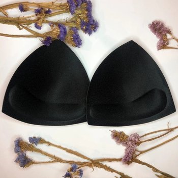 Triangle Push-Up Swimwear Cups in Black — Ideal Comfort