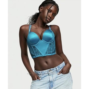 Victoria's Secret Bustier in Blue and Navy — Elegant Lace Design