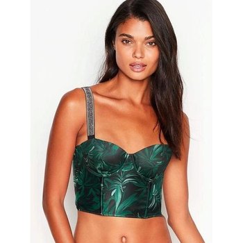 Satin Bustier from Victoria's Secret — Green with Sheer Back