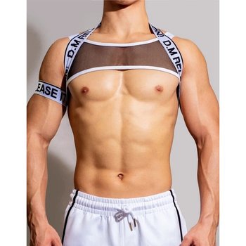Men's D.M White Harness — Stylish Accent for Any Occasion