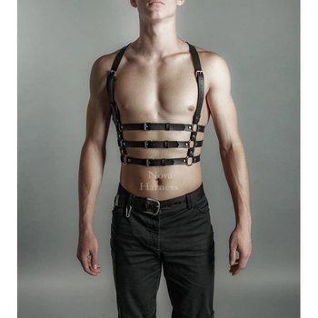 Men's Nova Leather Harness — Stylish Black Accessory