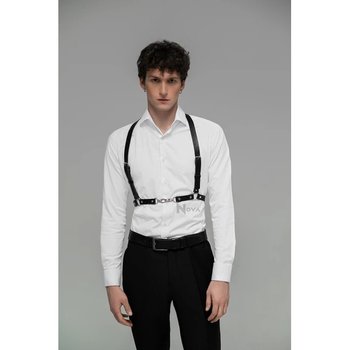 Men's Nova Leather Harness — Stylish Black Accessory