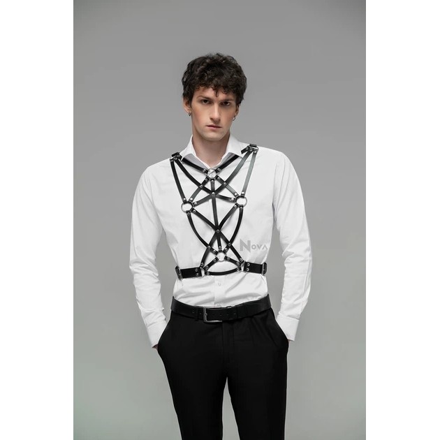 Herren Nova Leder-Harness — stilvolles schwarzes Accessoire