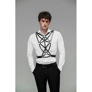 Men's Nova Leather Harness — Stylish Black Accessory