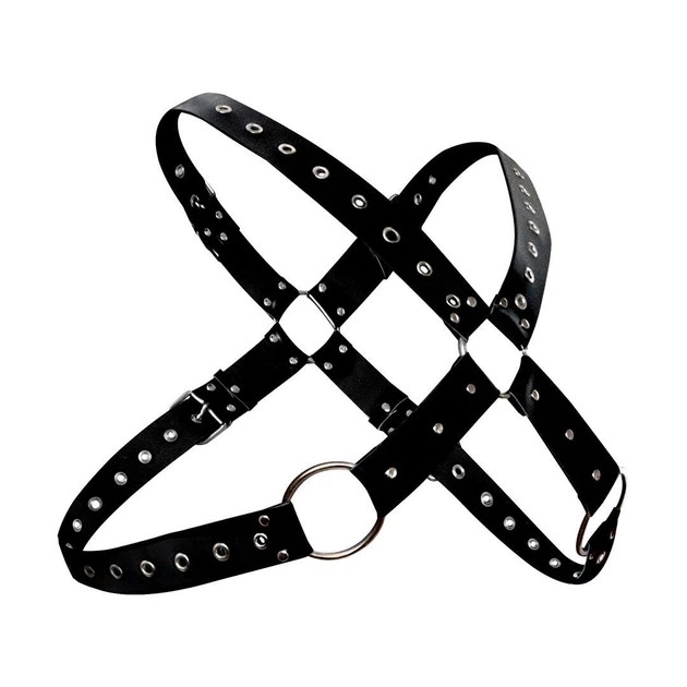 Herren schwarzes Leder-Harness von Art of Sex