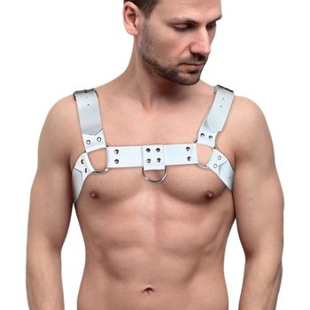 Men's White Leather Harness — Style and Comfort