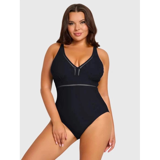 Maillot de bain une pièce Fuba en maille élastique noire
