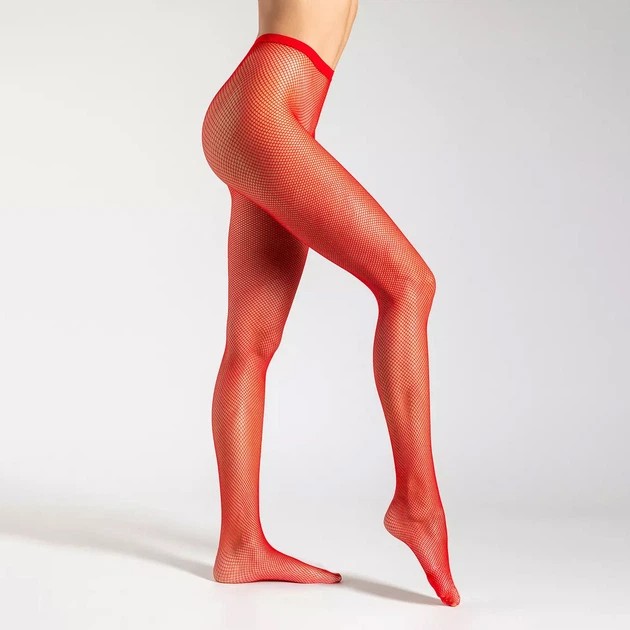 Medias sin costura de cintura alta en rojo – estilo y comodidad