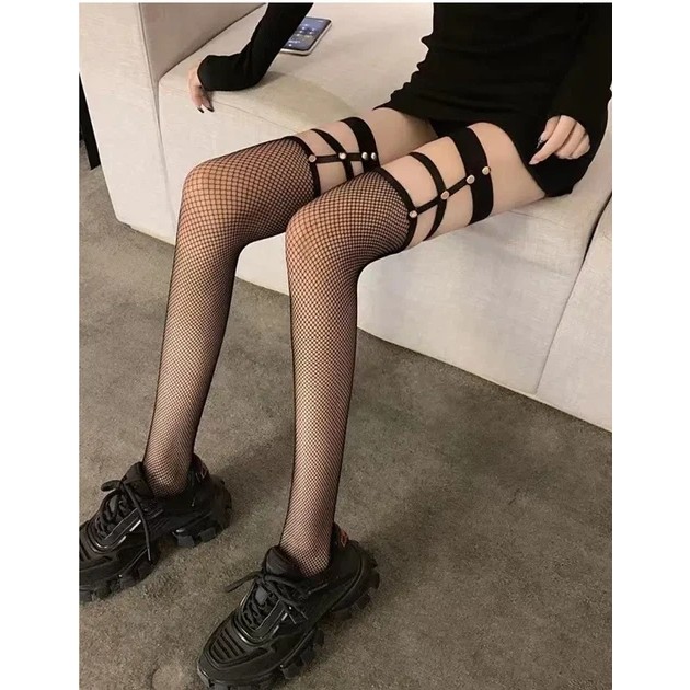 Sexy Black Fishnet Stockings — Feminine Elegance and Style