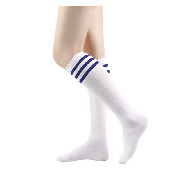 Medias altas de rayas blancas para mujer - Estilo y comodidad