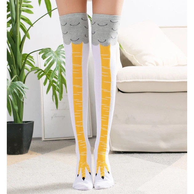 Chaussettes en coton avec motif de pattes de poulet - confort stylé