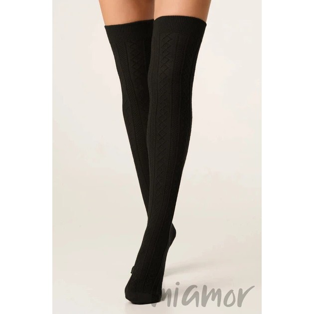 Chaussettes hautes LORES Acryl noires – confort et style