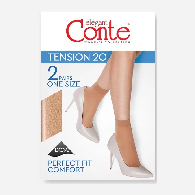 Women's Conte Tension 20 Black Socks — Comfort and Elegance