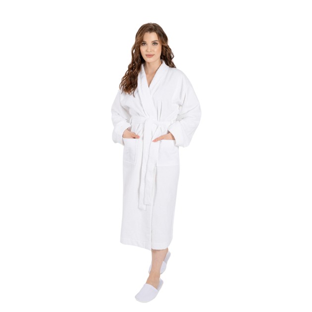 Bata de baño blanca de algodón para hotel y SPA