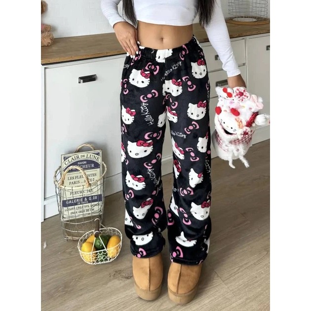Жіночі піжамні штани Hello Kitty чорного кольору — комфорт і стиль