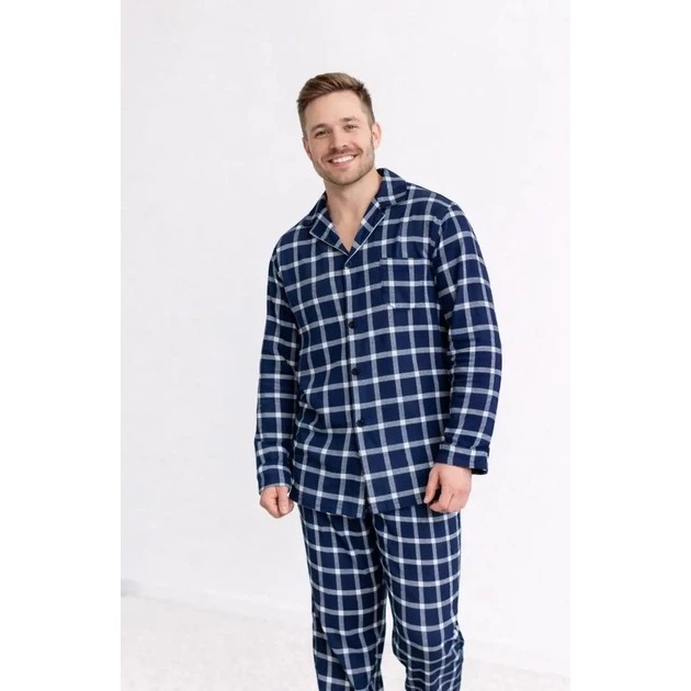Herren-Pyjama im Karomuster aus weicher Stoffqualität — gemütlicher Komfort für zu Hause