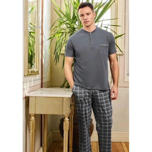 Men's Cotton Pajama «Cameron» Gray — Comfort and Style