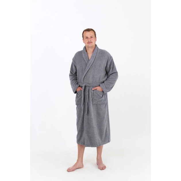 Bata de baño de algodón gris para hombre – suavidad y confort