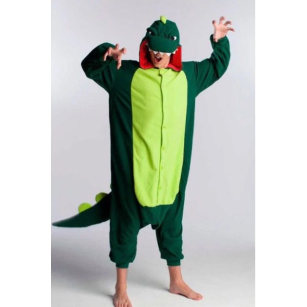 Adult Kigurumi Dragon Green — Warm Velvet Pajama