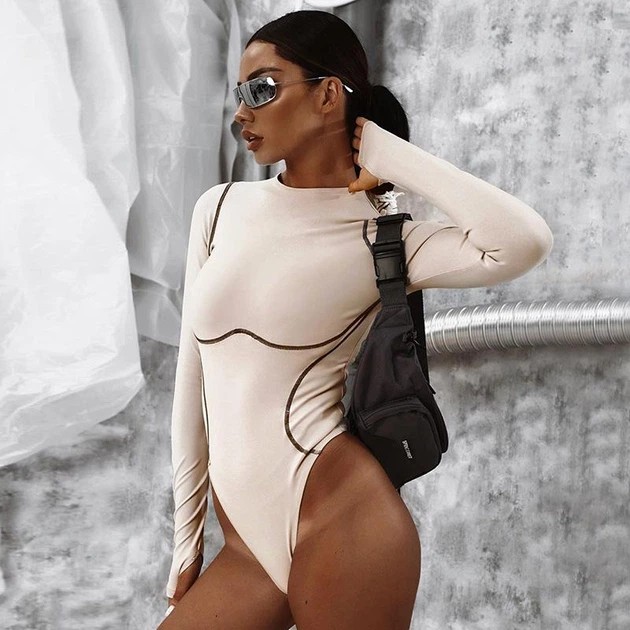 Women's Long Sleeve Bodysuit — Milk Color by Honey Fashion Accessories