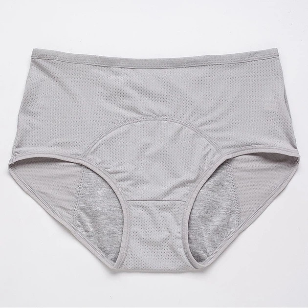 Ying Kaili Menstrual Underwear — Gray Nylon Briefs for Comfort