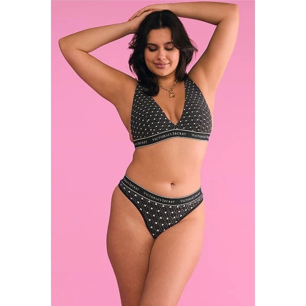 Ensemble de lingerie Victoria's Secret - bralette et strings noirs en coton