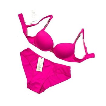 Weiyesi Push-Up Lingerie Set — Rich Pink Color