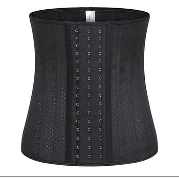 Waisy Latex Waist Trainer Corset in Black — Comfort for Your Workouts