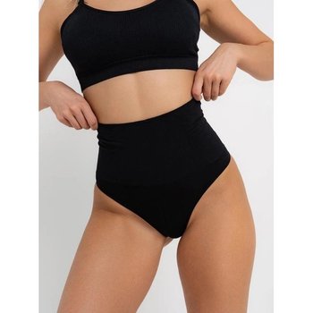 Shaping Thong Underwear in Black with Wide Waistband