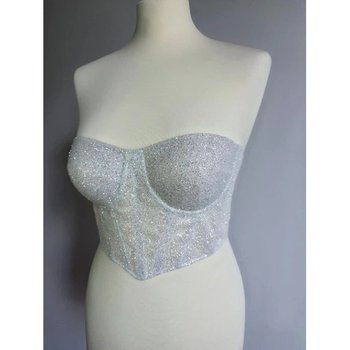Ivory Glitter Bustier Corset — Elegant Accent for Parties