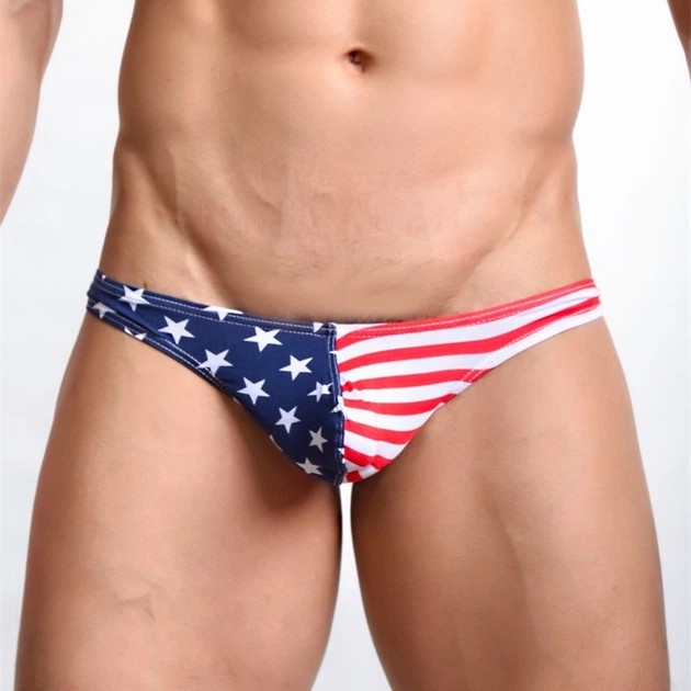 Men's Thongs with USA Flag Print — Erotic Underwear